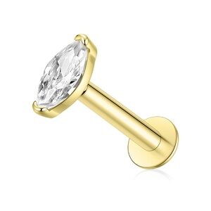 Push-in Jewelry Studs 14K Solid Yellow Gold 16g Piercing/Cartilage/Lip/Earring